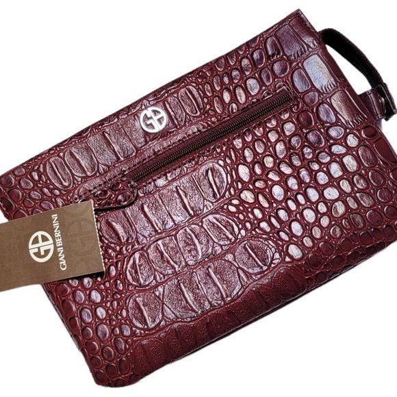 GIANI BERNINI NEW and NEVER USED Convertible Wristlet Faux Crocodile Leather - Picture 1 of 15
